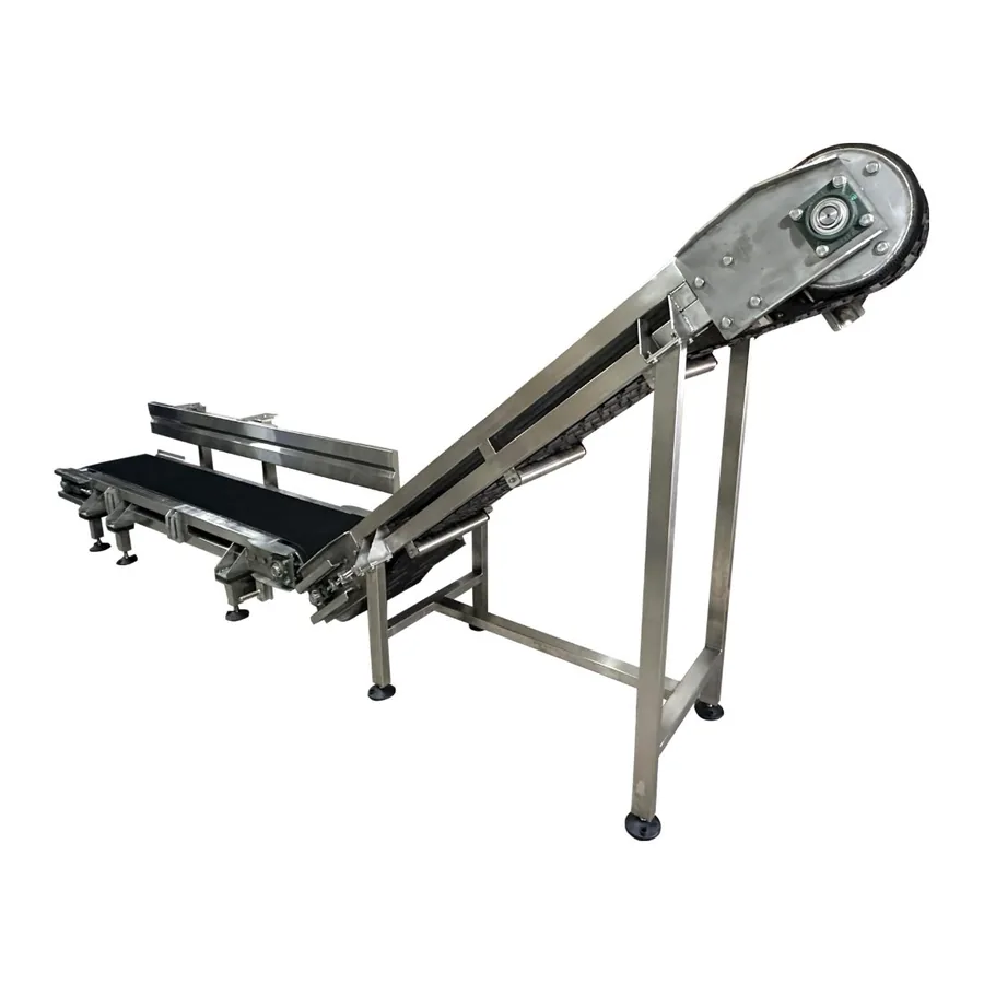 Banda transportadora inclinada Chicmachine con tramo horizontal de alimentación